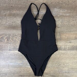 🖤 prAna Black Plunge One-Piece Swimsuit – Size XS 🖤